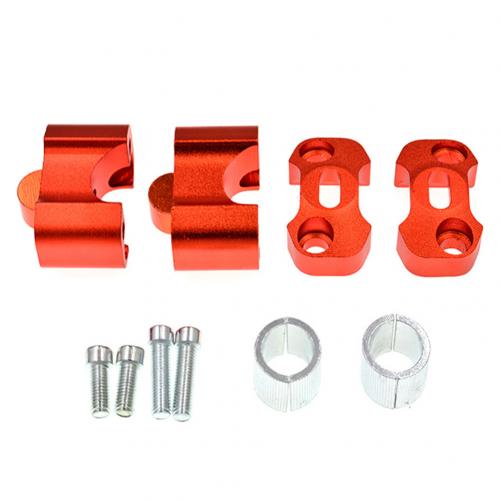 Abrazadera de manillar de motocicleta de aleación de aluminio de 22-28mm, adaptador elevador de extensión, duradero, fácil de instalar, accesorios para motocicleta 1 par: Naranja