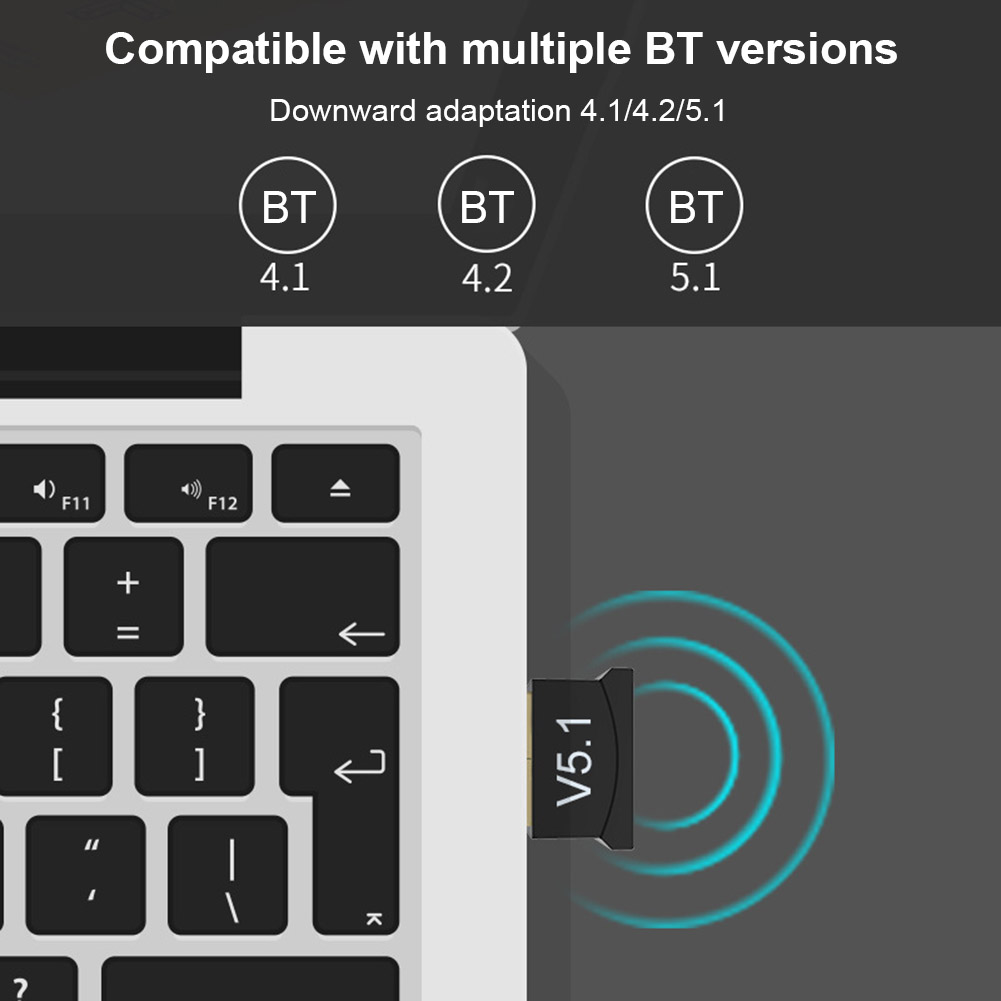 Wireless Audio Adapter Bluetooth-Compatible 5.0/5.1 Dongle 2.4G Audio Receiver Support Win7/8/8.1/10 for Computer Tablet Desktop