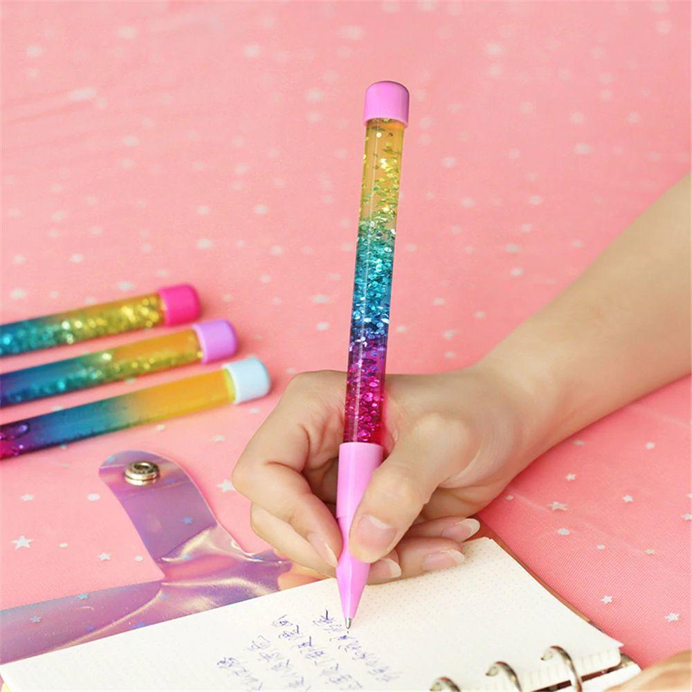 2022 0.5mm Fairy Stick Ballpoint Pen Drift Sand Glitter Crystal Ball Pen Rainbow Color liquid crystal pen