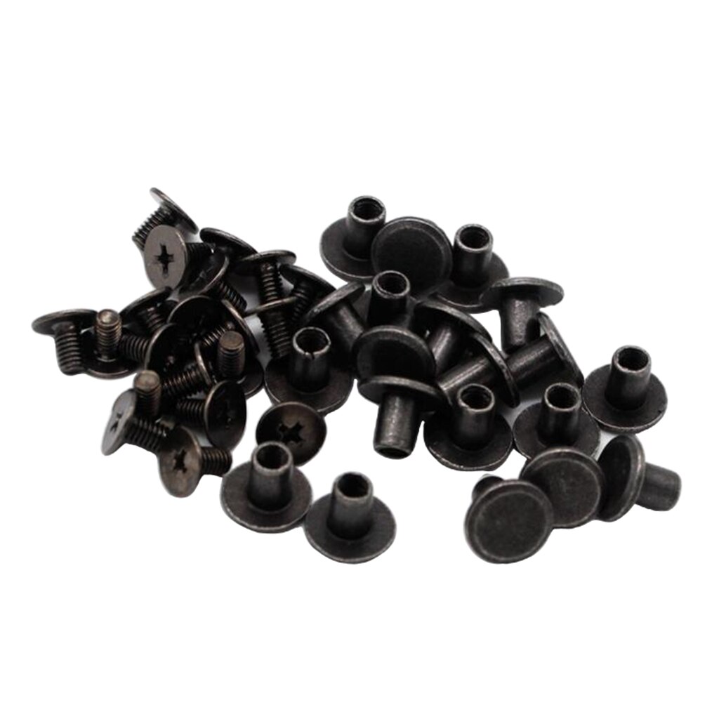 20 Sets Alloy Chicago Rivets Studs Punk for Scrapbooking Bookbinding