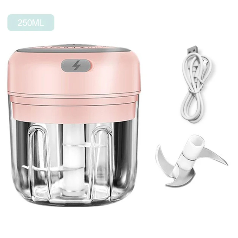 Rozdrabniacz do czosnku elektryczny Mini siekacz do żywności sałatka z mięsa warzywnego maszynka do mielenia cebuli zioła krajarka do warzyw Blender procesor narzędzie kuchenne: Pomarańczowy