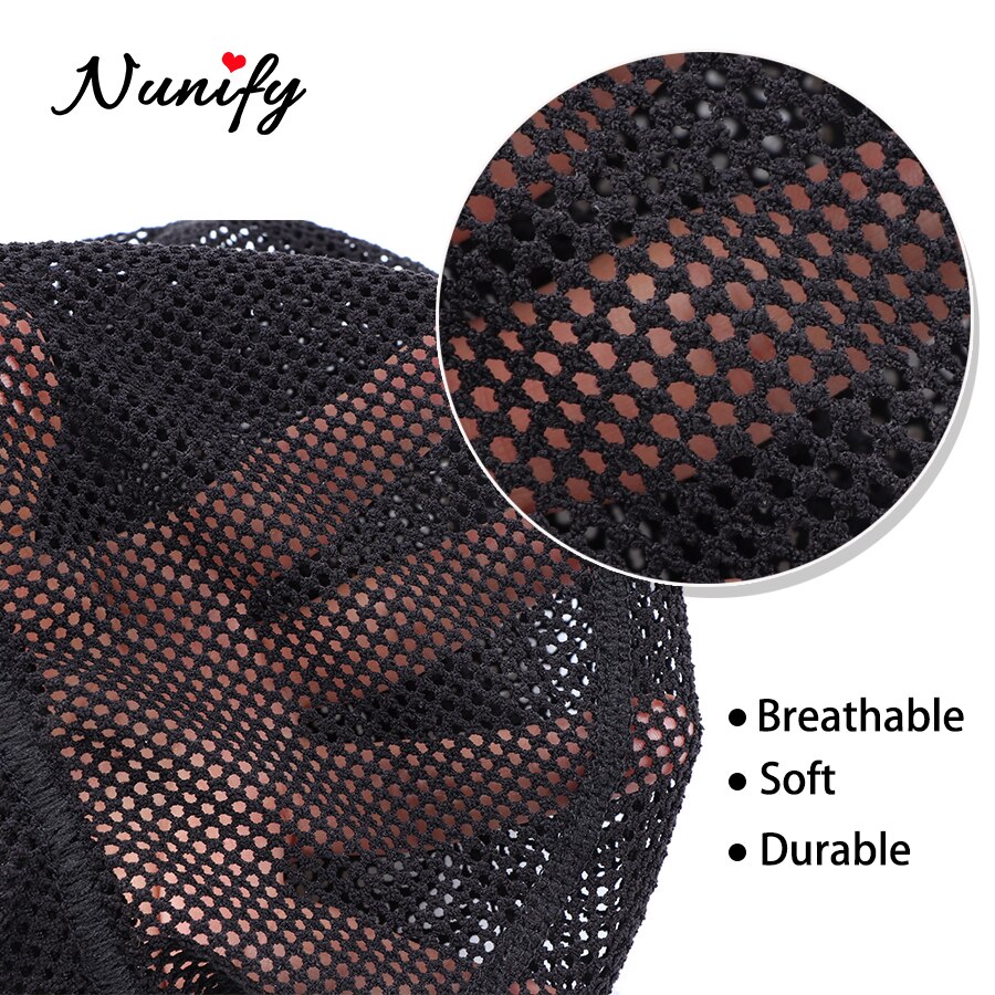 Nunify – bonnet de perruque tressé au Crochet à grand trou, pour la fabrication de perruques, filet de cheveux respirant, bonnet en maille, bonnets dôme en Spandex, taille libre, extensible