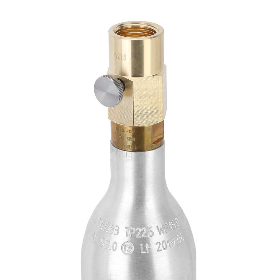 0.6l läskbryggare påfyllbar läskflaska cylinder med ventil  tr21 x 4 flaskor med läskpåfyllningsadapter tillbehör