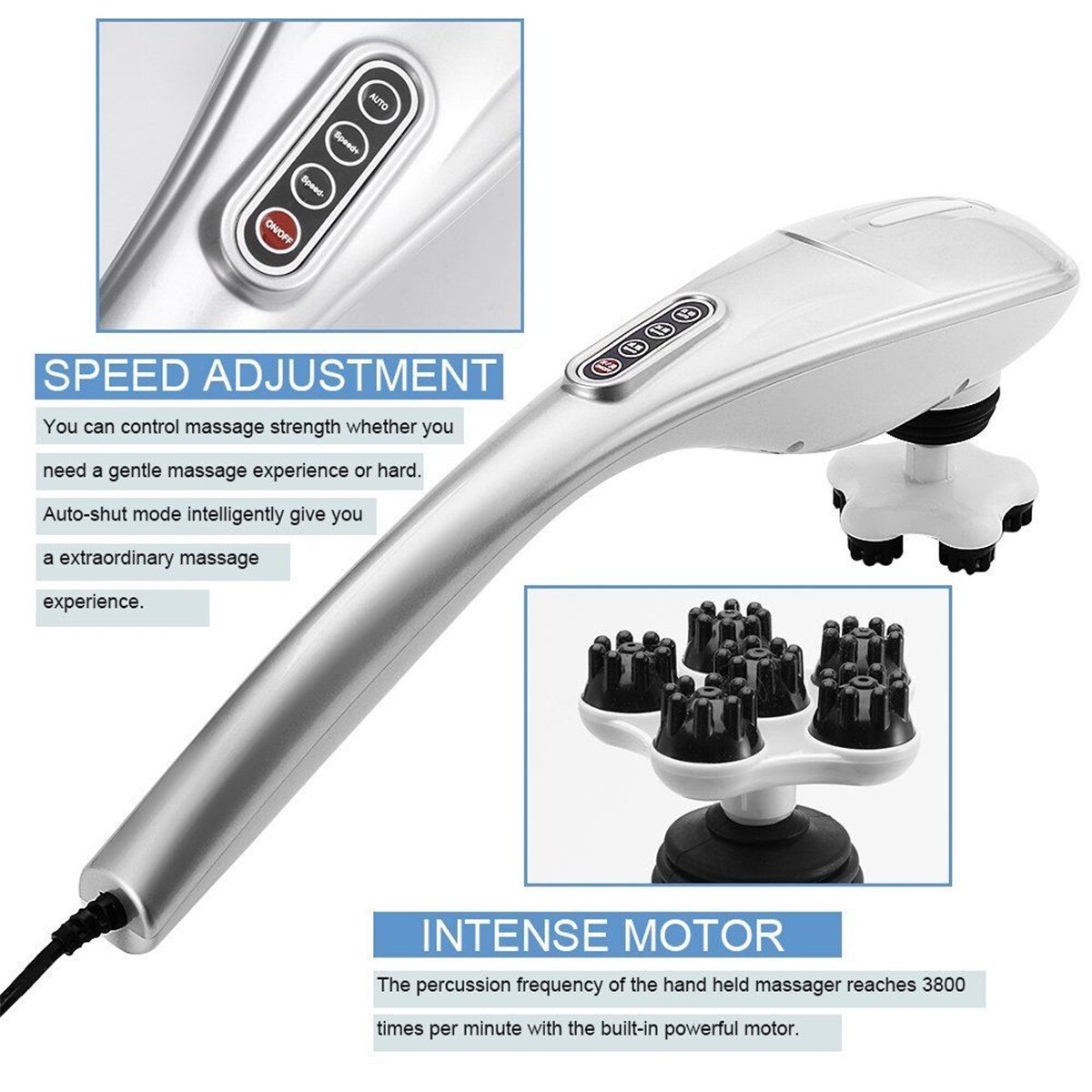 5 in 1 Elektrische Nacken Massagegerät Handheld Hammer Infrarot Massage Zurück Taille Bein Körper Entspannen Halswirbel Rolle Massage Stock