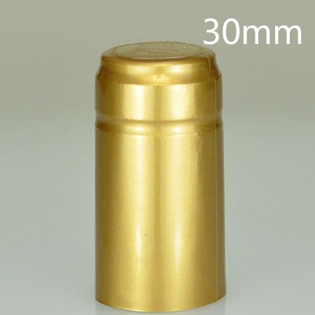 GUHD 50pcs/lot Wine Bottle Cap Thermal Heat Shrinkable Heat shrinkable Cap Wine brewed PVC Heat Shrinkable Packaging Materials: GOLD GOLD 30MM