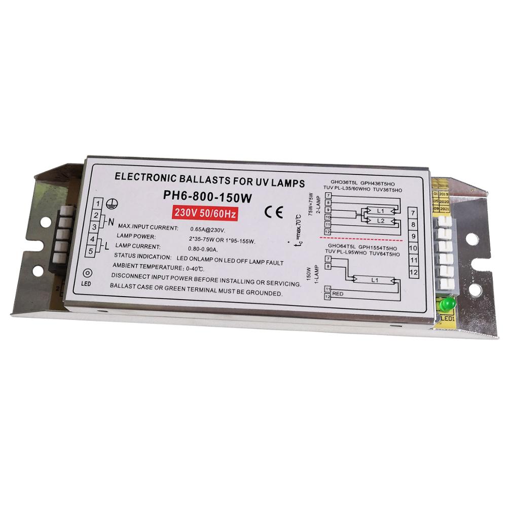 Uv-lampe elektroniske forkoblinger 230v belysningsballast til 2 lamper 2 x 35w-75w eller 1 lampe 1 x 95-150w ph6-800-150w