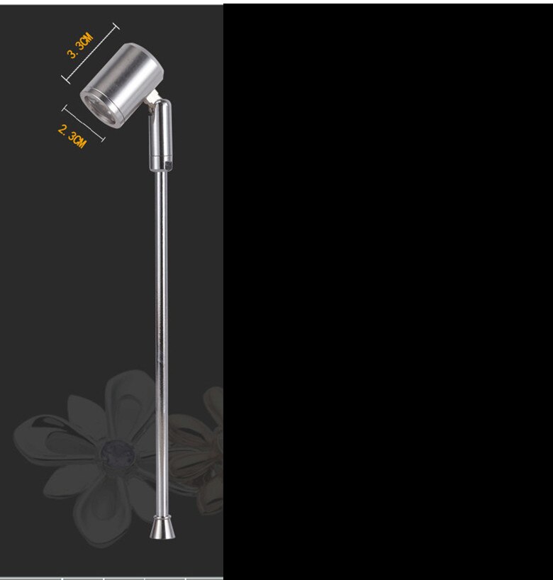 Lámpara de mostrador LED de 3 W, luz de escaparate de joyería de alto 40 CM, iluminación de punto 3 uds