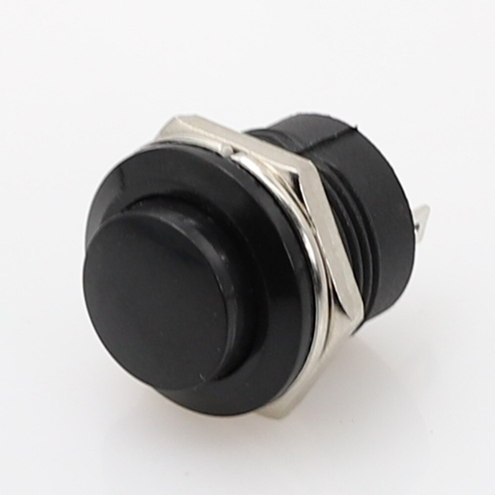 10 stk 16mm kortvarig trykknapafbryder slukket (tændt) selv-reset trykknapafbrydere 6a/125 vac 3a/250 vac rundkontakt  r13-507: Sort