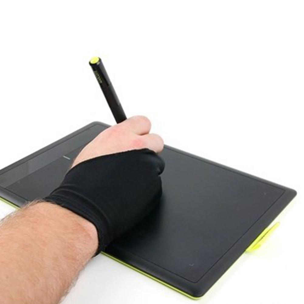 Zwarte Handschoen Met Twee Vingers Anti-Fouling Tekening Schilderij Tekening Tablet Voor Elke Grafische Kunstenaar Q4D5