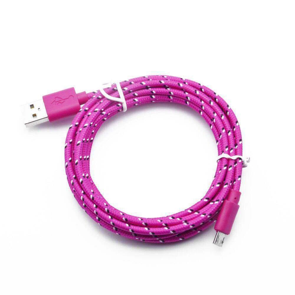 1m náilon trançado micro cabo usb sincronização de dados usb carregador cabo para samsung huawei xiaomi htc android telefone usb micro cabos: rose