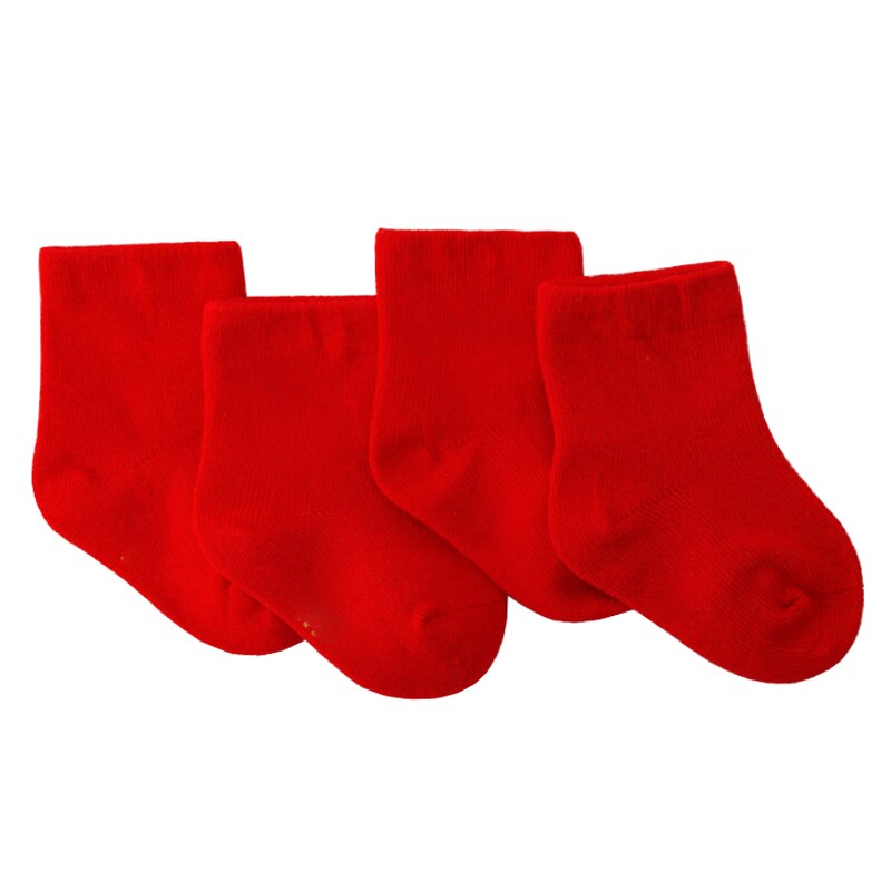 Chaussettes pour enfants, couleur rouge, pour garçons et filles, paire/lot