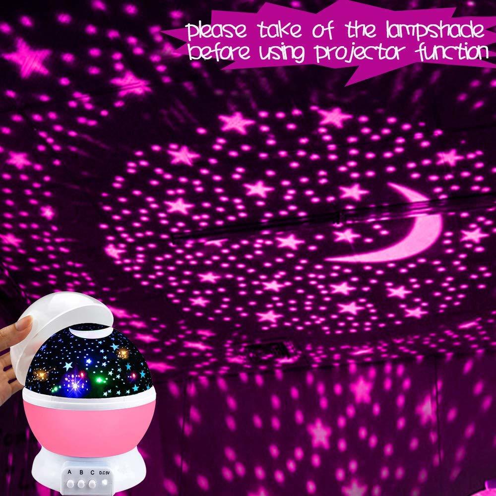Led nat lys rgb stjerne projektor lampe usb projektor måneskin stjerne nat lys jul børn soveværelse dekoration lampe