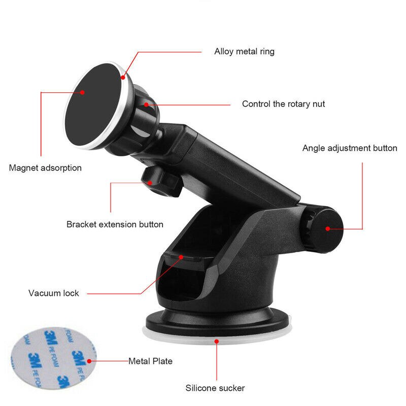 360 Degree Rotation Magnetic Car Dash Mount Dock Window Dashboard Holder For Cell Phone Tablet GPS