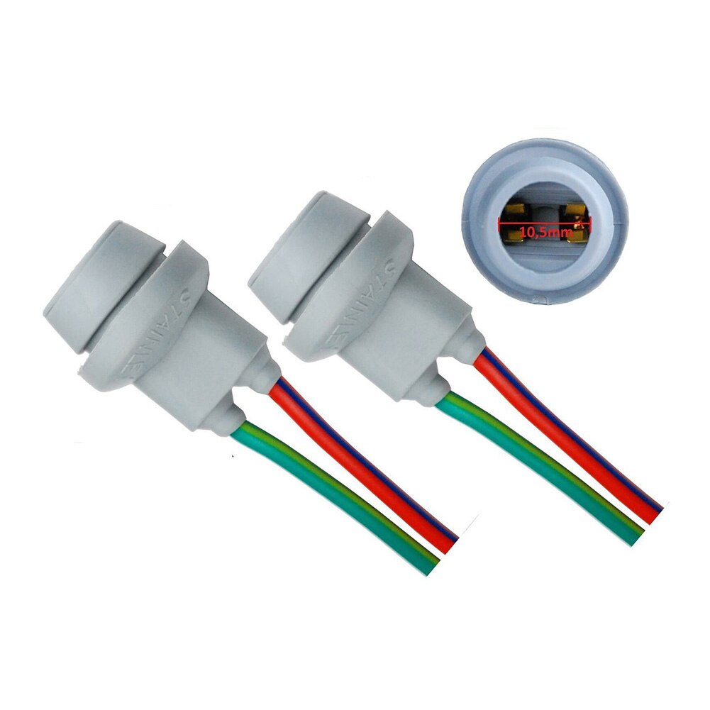 2x T10 Base de vidrio de goma para luz de estacionamiento Base de enchufe W3W bombilla Flexible con ranuras a estrenar y de