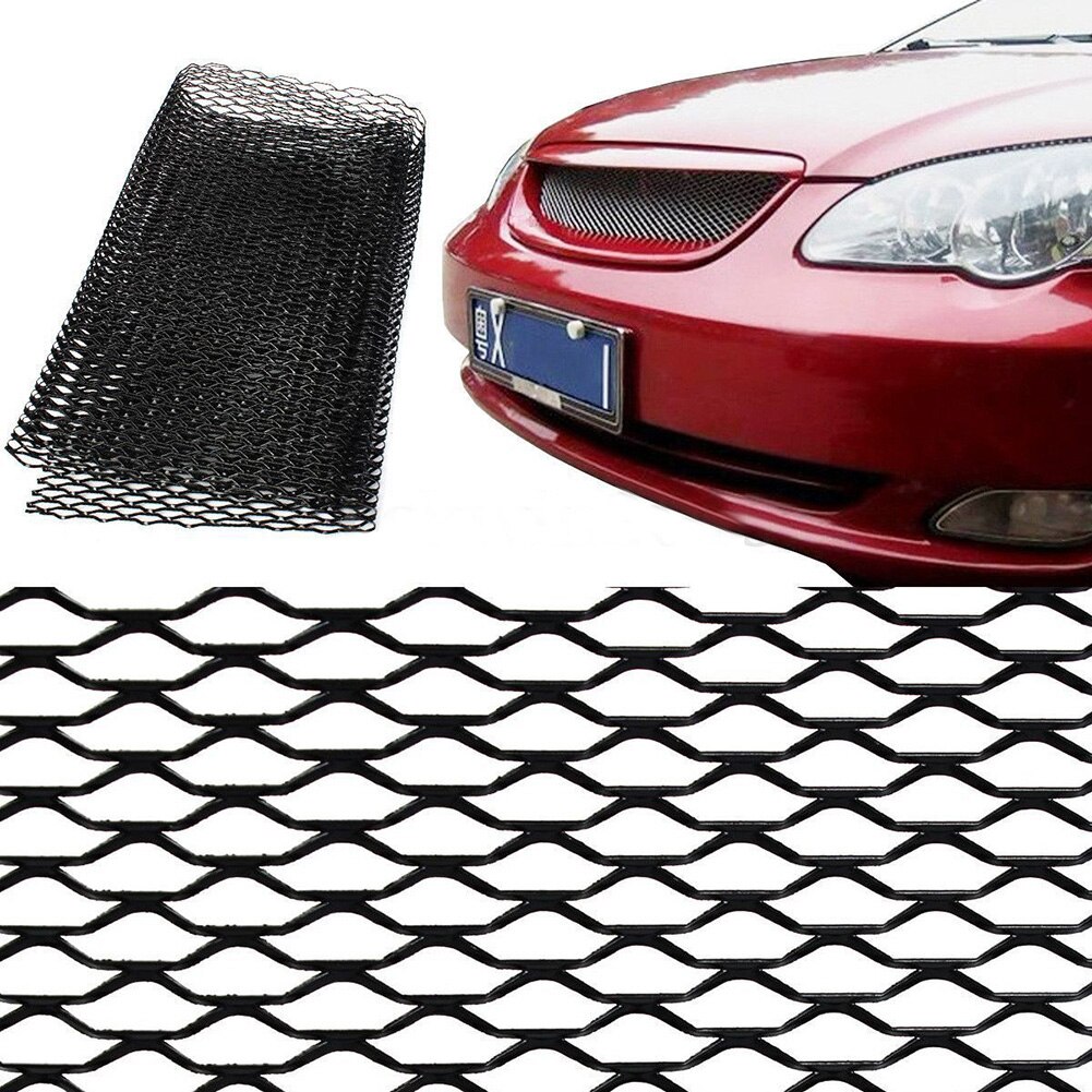 Aluminum alloy Car front bumper Mesh grill grille cover Universal Aluminum Mesh Grill Section Car Vehicle Black body Grille Net