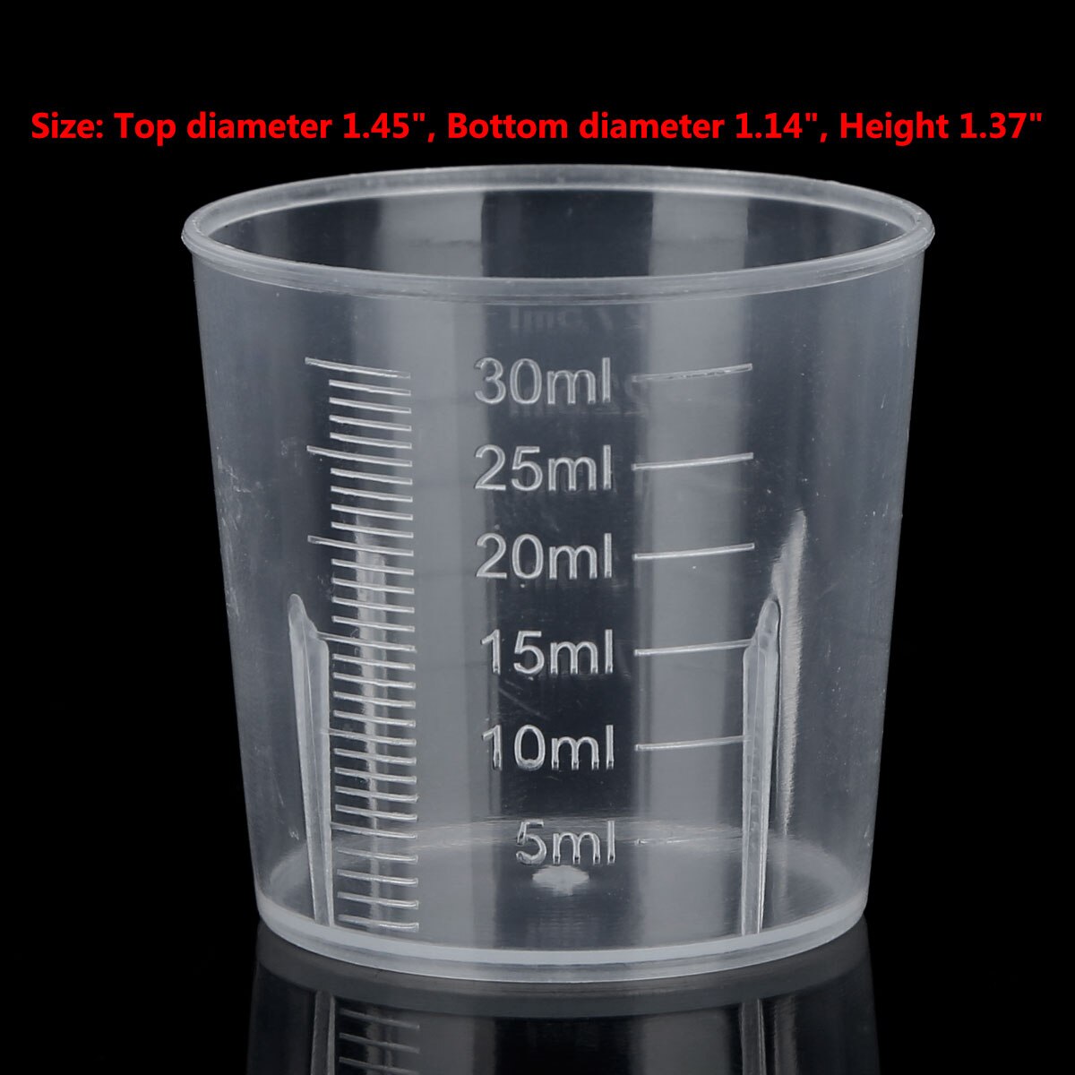 20 30ml Measuring Cups Clear Plastic Graduated Measure Mugs Reusable Liquid Samplers Containers Leak Proof Medicine Testing Pots