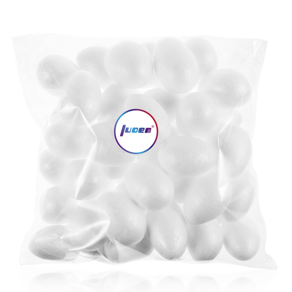 50PCS 6cm Natural White Eggs DIY Easter Egg Craft Balls Decoration