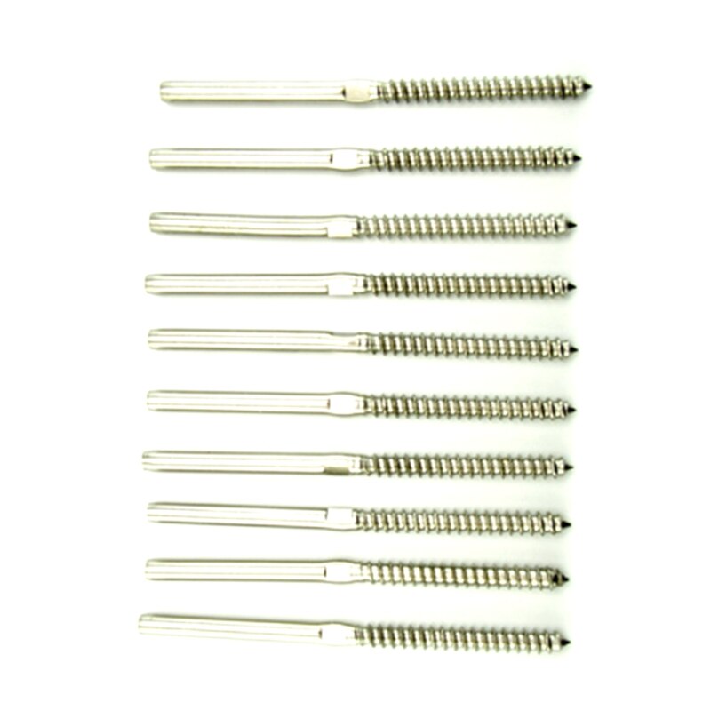 10 Stuks Schroeven Voor 1/8 Inch Kabel Reling Systeem Stair Deck Hout Post Balusters Decking Hardware