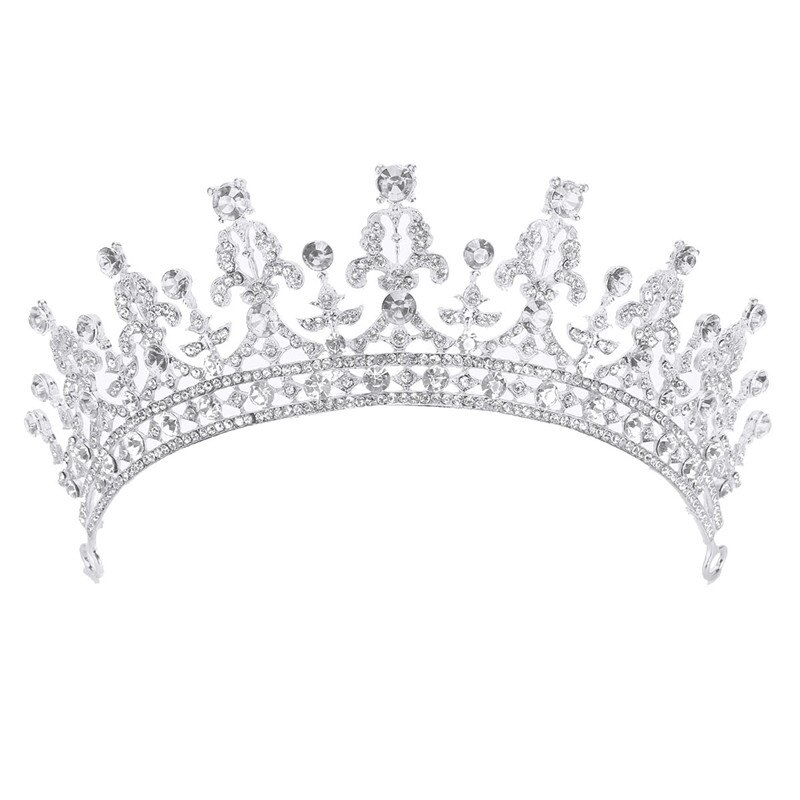 Women Girls Crystal Rhinestone Princess Tiara Headband Pageant Quinceanera Prom Bridal Wedding Crown Headwear Hair Accessories