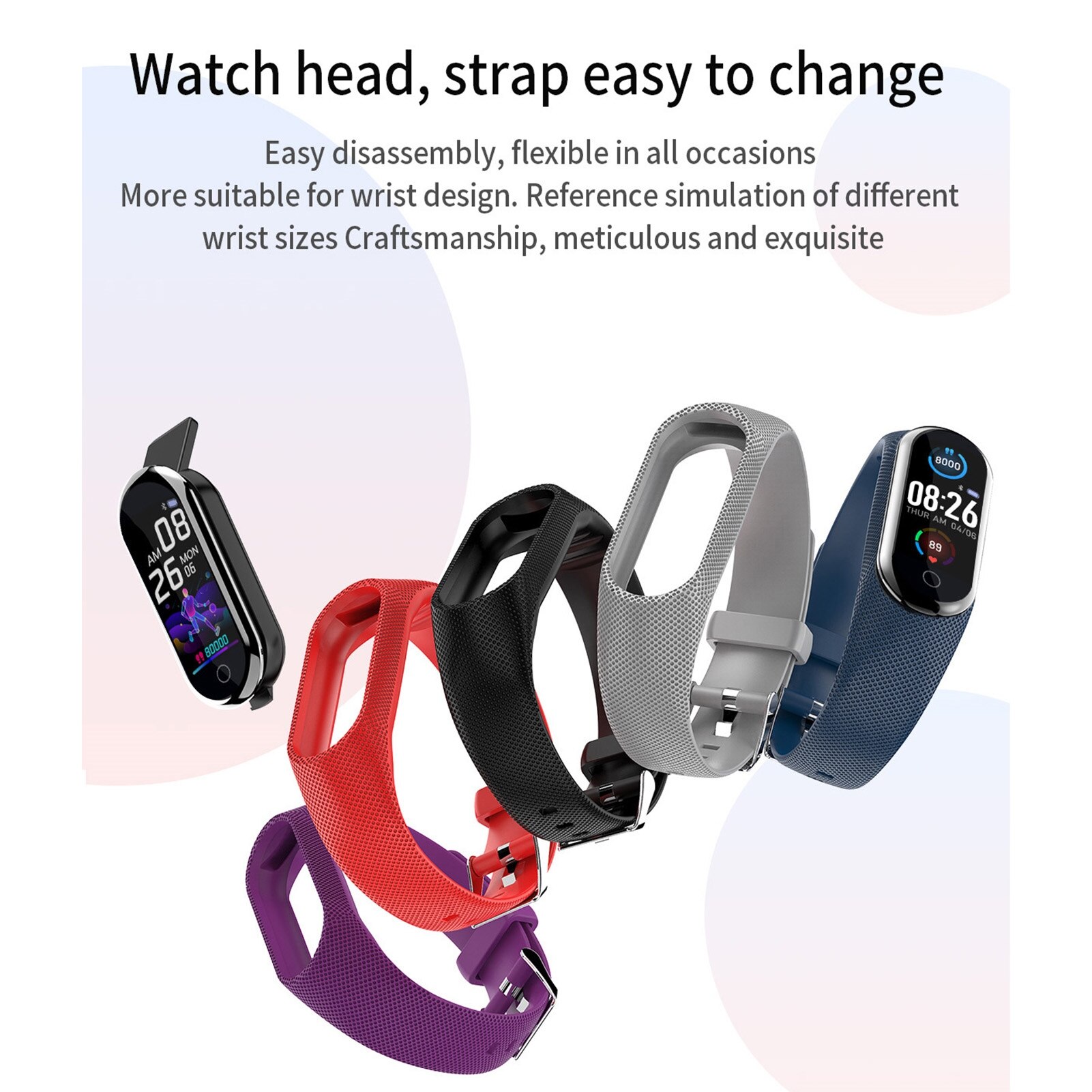 M8 slimme horloges voor dames, fitnessarmband,  ip68 slimme horloges voor heren, hartslagmeter met bloeddruk-activiteitsarmband