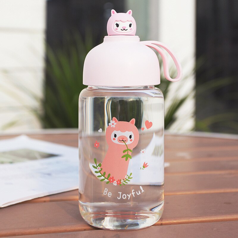 Bouteille d'eau en verre pour enfant/fille, 300ml, tasse à jus, tasse à lait, anti-fuite, en plein air, Sport, dessin animé, mignon