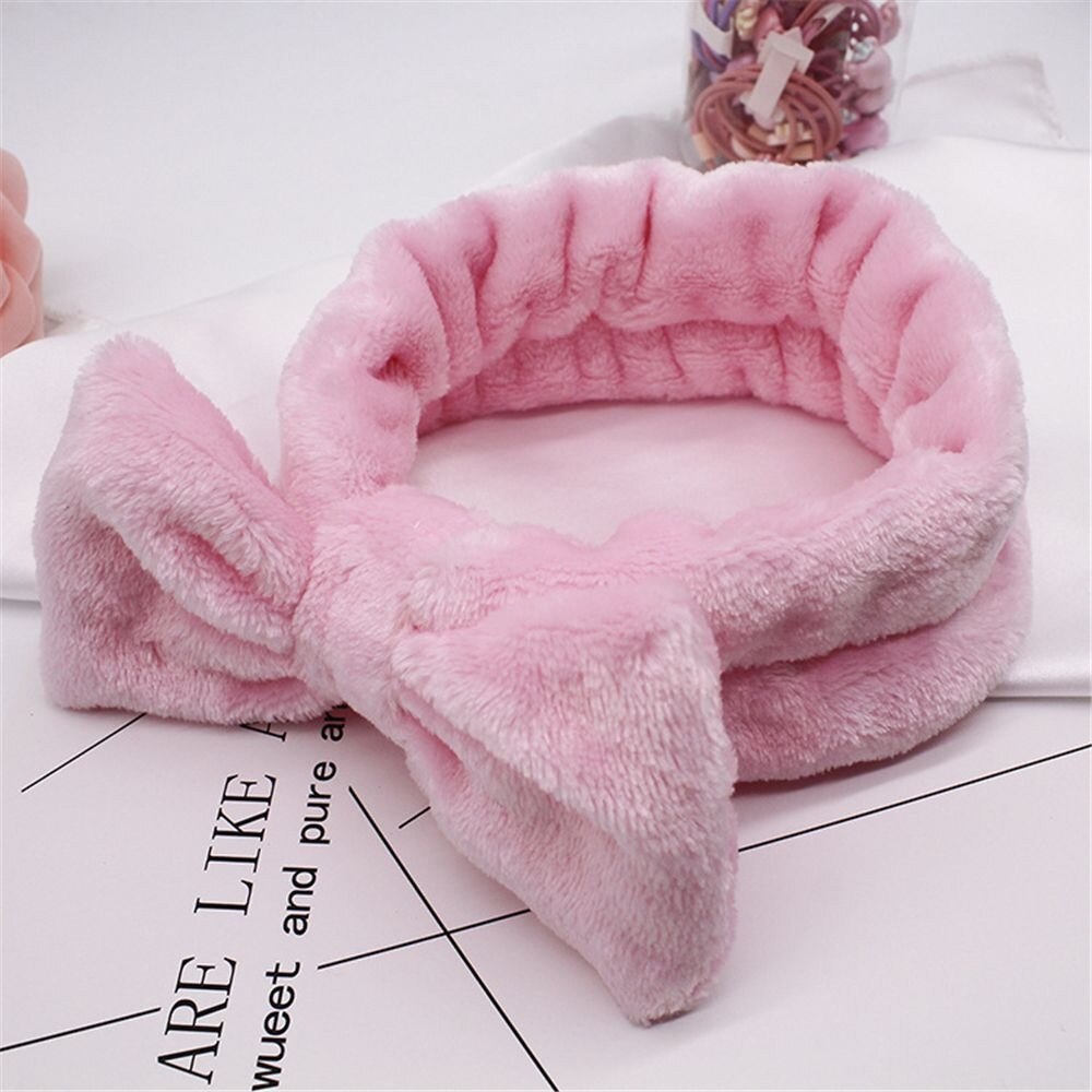 Koral fleece hårsløjfe kryds pandebånd til vask ansigt makeup dame bademaske kosmetisk hårbånd elastisk blød turban hårtilbehør