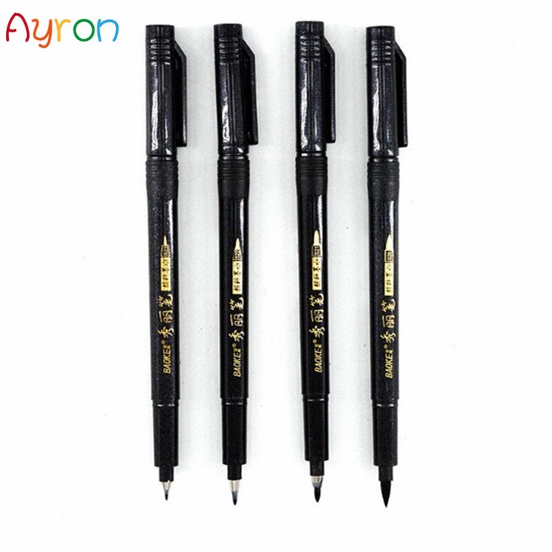 Pluma de caligrafía para escribir a mano, rotuladores de tinta negra, pincel, rotuladores para escribir, Marke de arte