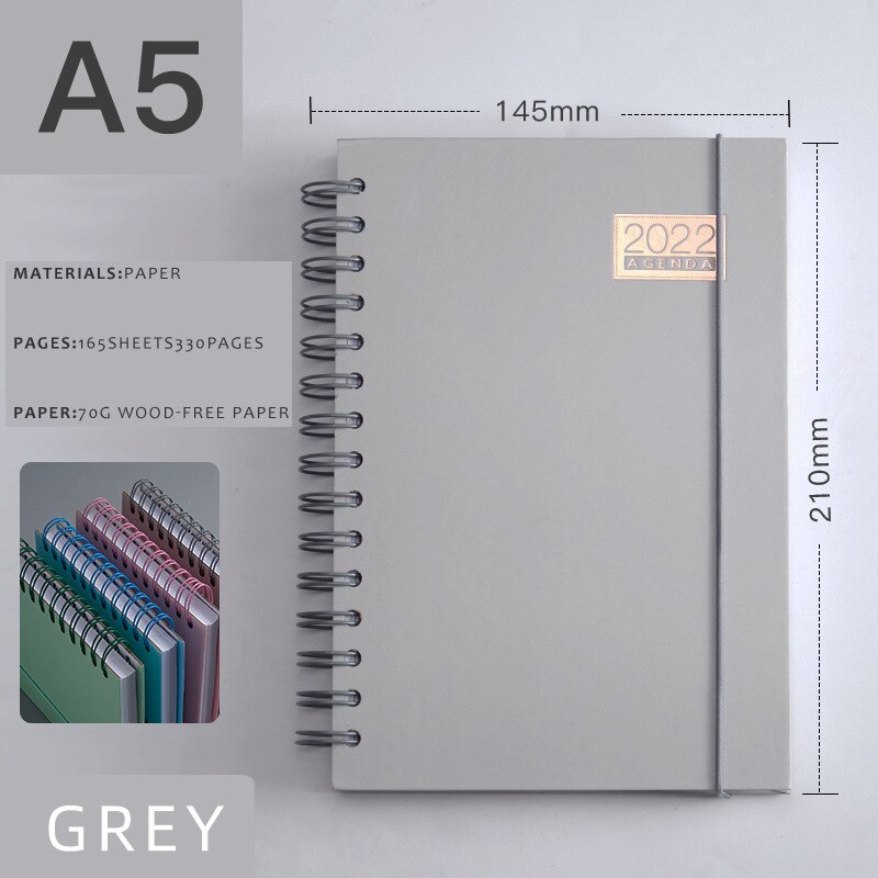 Daily Planner Simple Hardcover Flexible Daily Planner Thick Paper Time For Women Men Daily Planner PR: Gray