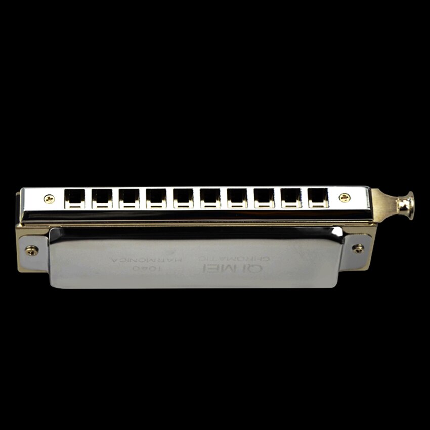 Chromatic Harmonica 10 Holes/40 Tones Sliver Wind Instrument Mouth Organ QIMEI Musical Instruments