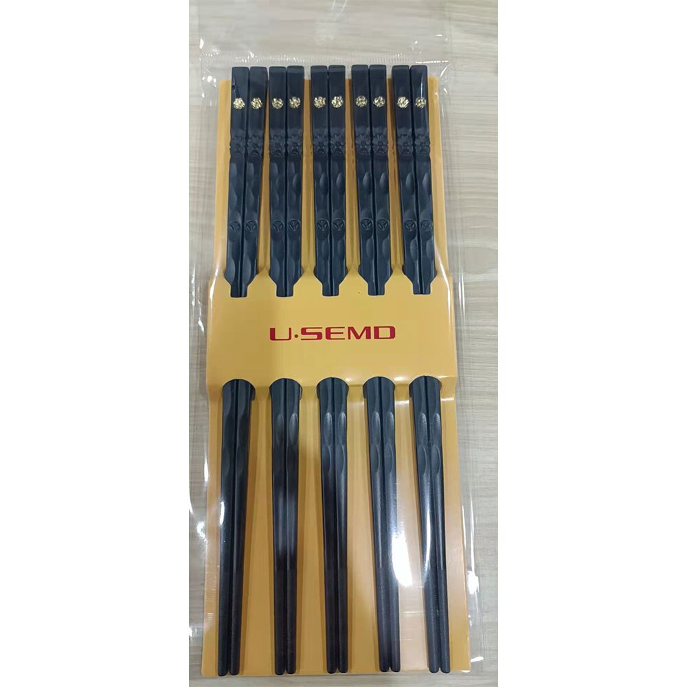 5 Pairs Japanese Chinese Chopsticks Food Sushi Sticks Reusable Korean Chopsticks Set Metal Alloy Tableware cooking chopsticks: D-5 pairs