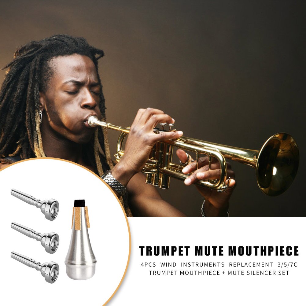 4 stuks trompet mondstuk demper set muziekinstrumenten vervangende onderdelen lichtgewicht draagbare muziek elementen