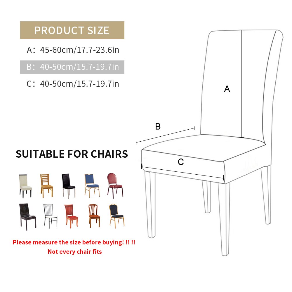 1pc- delige stoelhoes met elastische, vuilafstotende en afneembare bekleding voor dinerstoelen, bruiloften en andere evenementen.