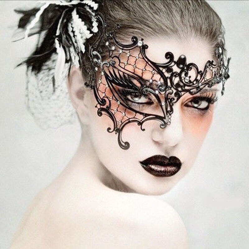Sexy Mysterieuze Vrouwen Lace Oogmasker Gothic Zwarte Nachtclub Dance Party Masker Multi-Gebruik Maskerade Partij Formele Masker Kostuum