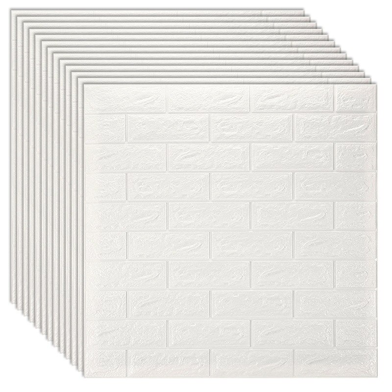 Novelty Wall Stickers Home Wall Decoration Pe Foam Self-Adhesive Wall Panel White 3D Brick Pattern Wall Sticker Wallpaper (10pc): B / 10pcs