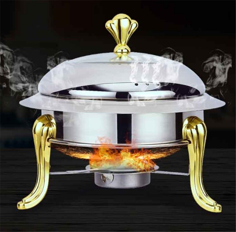 Golden stainless steel alcohol stove household commercial Removable small chafing dish solid fuel boiler small cooking pots