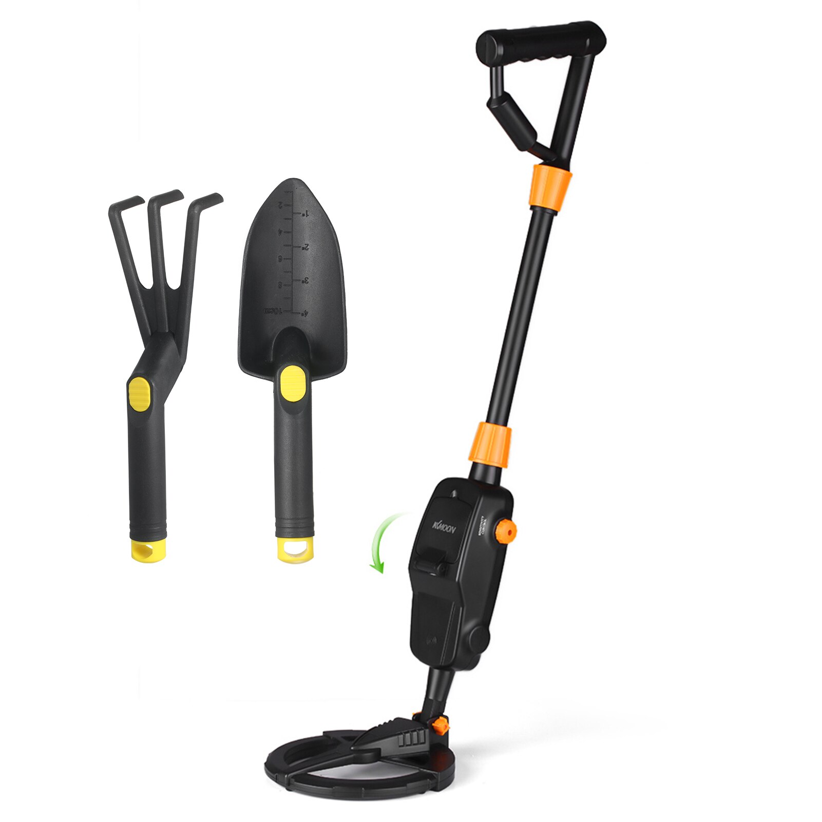 KKmoon MD1008A Underground Metal Detector Gold Digger Treasure Hunter Handheld Metal Finder Treasures Seeking Tool for Kids: With Rake and Shovel