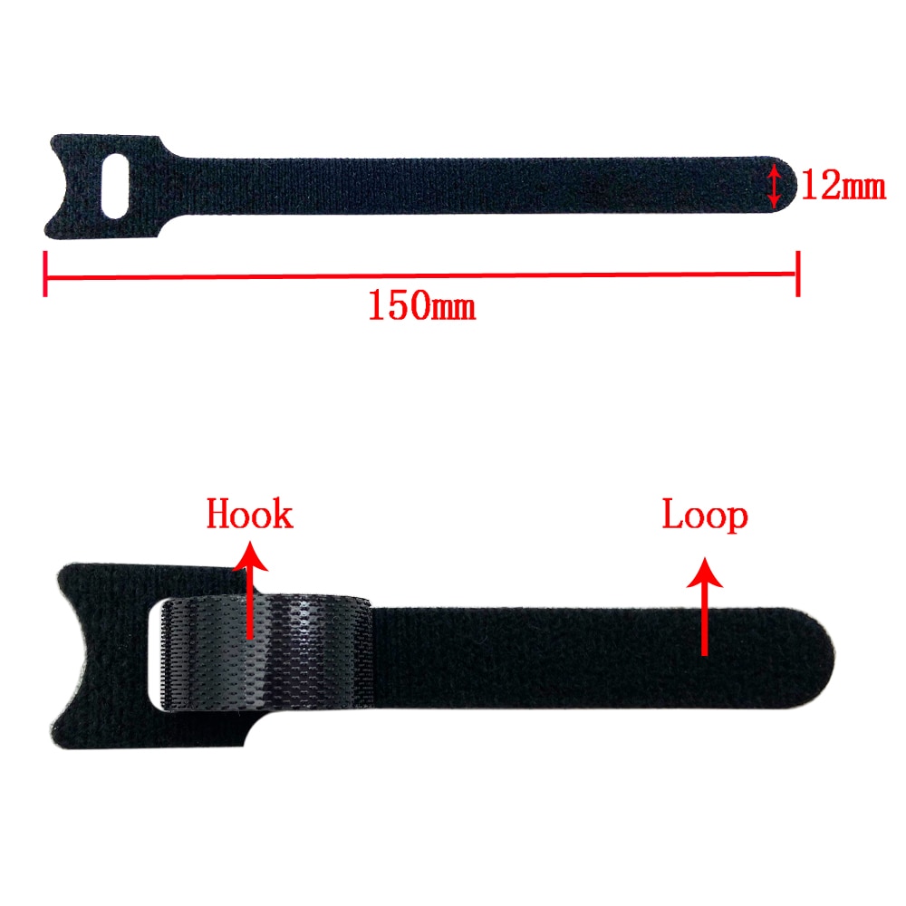 30pcs 1.2X15CM Adhesive Fastener Tape Reusable ties Hook and loop fastener Tape Nylon velcros Cable Ties velcros Strap wire