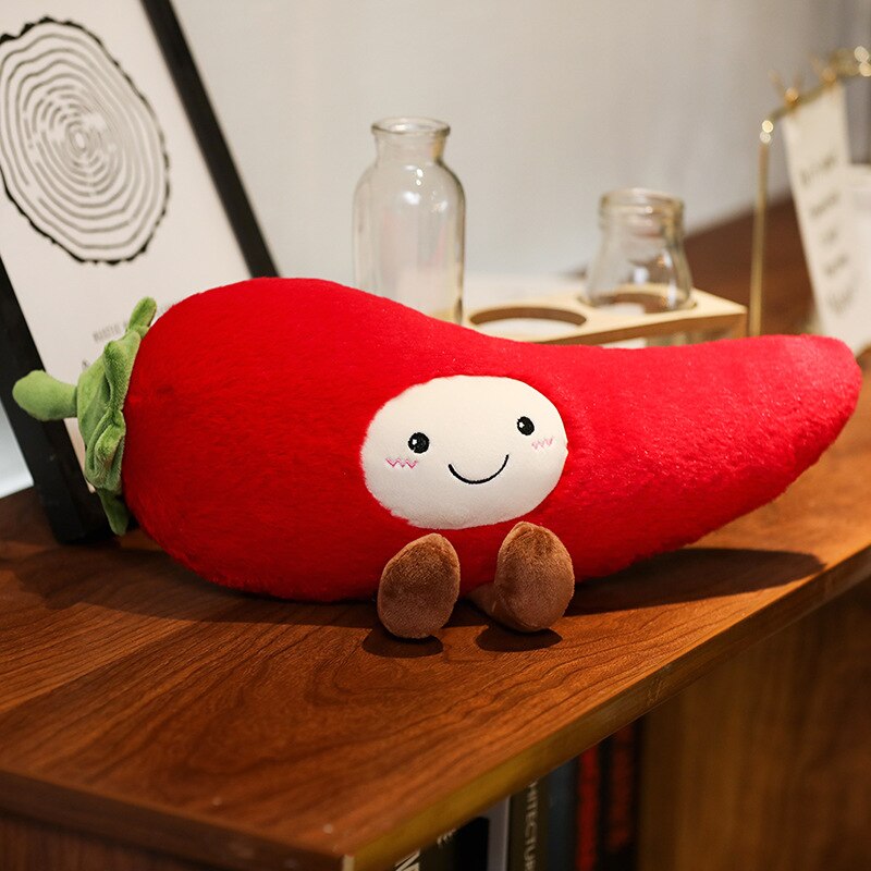 Coussin en peluche pour enfants, simulation de fruits, oreiller doux, jouets en peluche pour enfants, filles, bébé, canapé-lit, coussin de siège, décoration amusante: Poivre / Petit