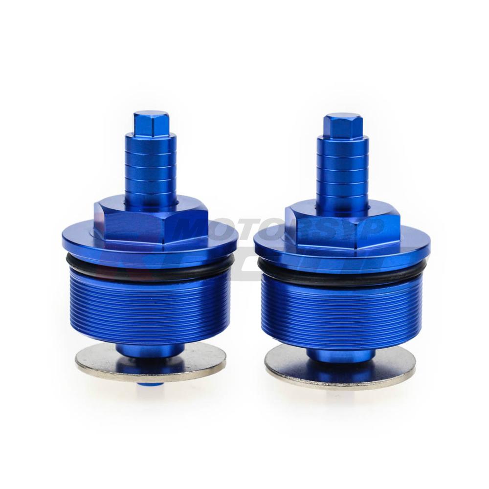 Preload Front Fork Caps For Honda CB400 SUPER BOLD OR 2005 NC42 51450-MCE-781 41mm Adjustable Fork Bolt 2006 2007: Blue