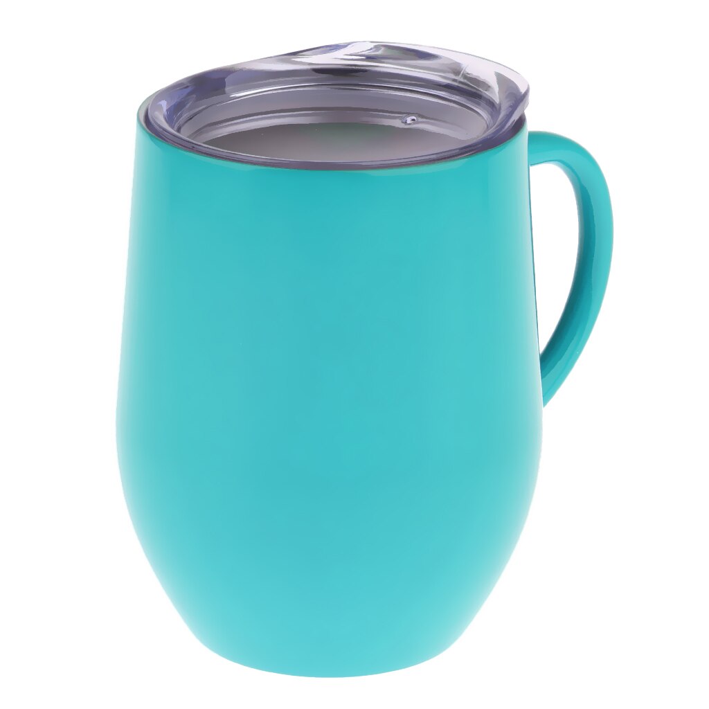 12oz Insulated Mug With Handle Coffee Cup Stainless Steel Double Wall: Light green