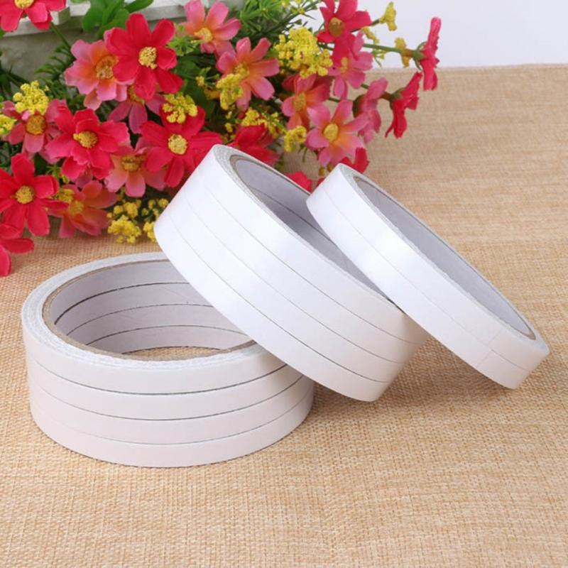 12M cinta de doble cara blanco Super fuerte de doble cara de papel de cinta adhesiva fuerte Ultra fina artesanía de DIY-Wrap 8mm 10mm 12mm