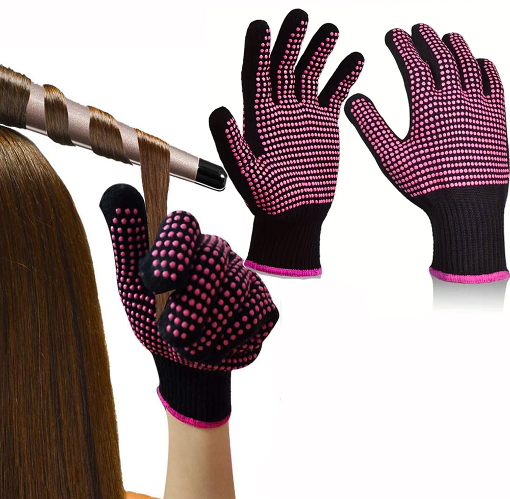 Hitzebeständiger PVC-Handschuh für Lockenstab, Haarglätter, Glätteisen und Haarstyling-Werkzeuge