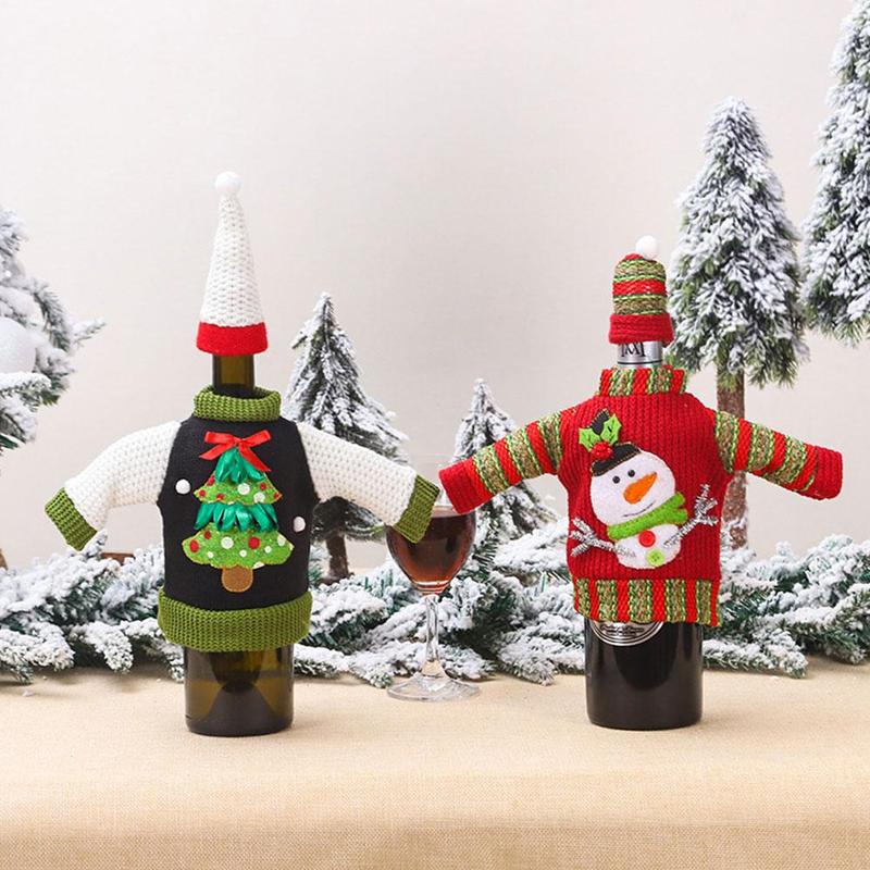 Lelijke trui kerst wijnfleshoes 3 stijl jaar fleshoes kerstversiering op de fles keuken bar benodigdheden