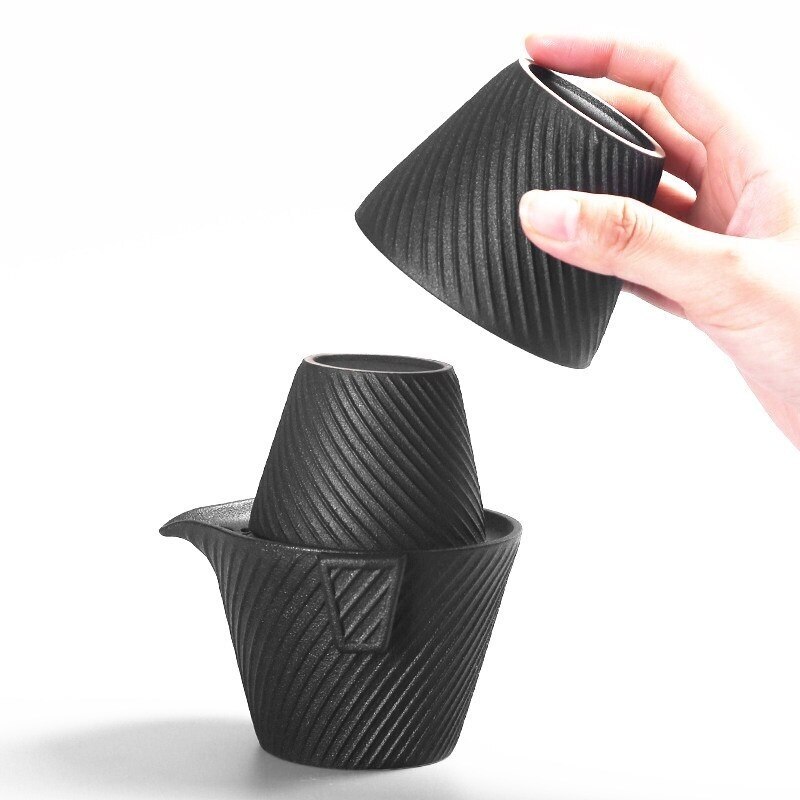 Japanese Style Tea Set Portable Office Outdoor Travel Teacup Set Pottery Gongfu Tea Cup