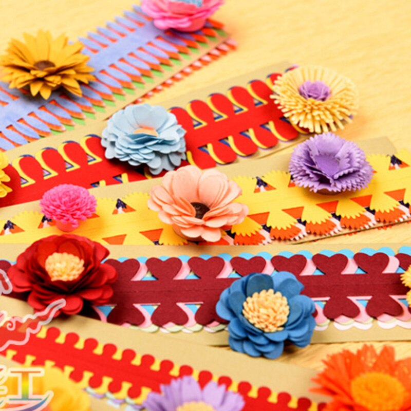 20 striber blomster quilling papirstrimler farverige origami diy papir hånd håndværk diy scrapbøger håndlavet dekoration