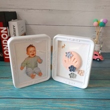 Newborn Baby Hand And Foot Print Mud Photo Frame Baby Souvenirs Footprint Keepsake Hand Casting Kit Growth Memorial