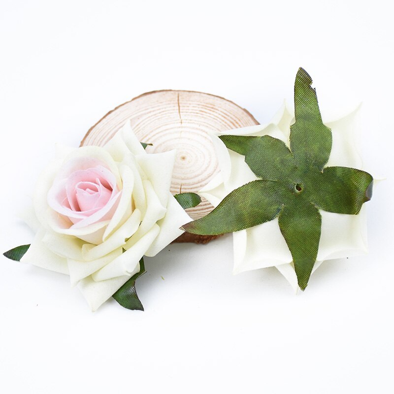100 stk flannel roser silke blomster væg kunstige planter hjem bryllup dekoration diy scrapbog slik æske broche foto rekvisitter: 10