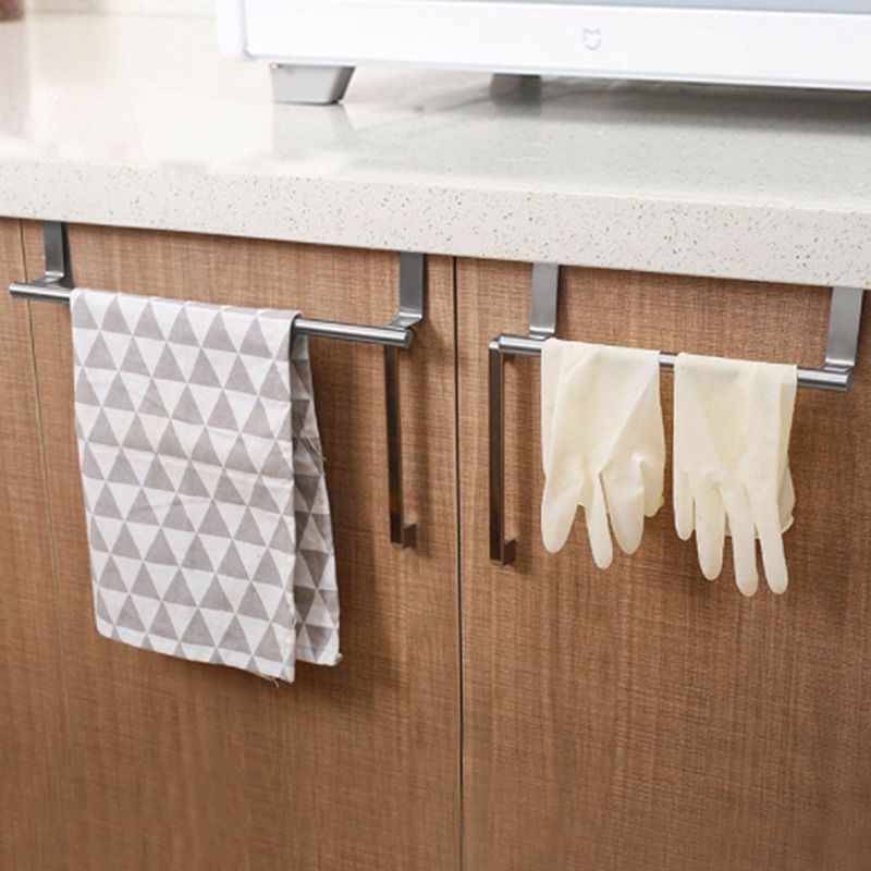 Handdoekenrek boven deur Handdoekstang Hangende houder Roestvrijstalen keukenkast Badkamer Handdoekdoekrek Home Organizer Hanger