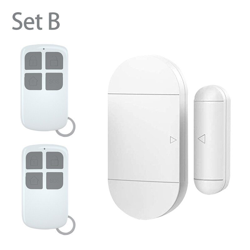 Wireless Warning Alarm Wireless Door Sensor Magnetic Sensor Burglar Security Window Sensor With Remote Controller Alarm System: Set B