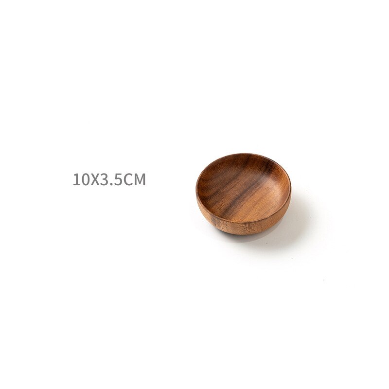 Whole Wood Tableware Unbreakable Lovesickness Wood Circular Solid Wood Pan Plate Fruit Dishes Saucer Tray Dessert Dinner Plate: 10cm